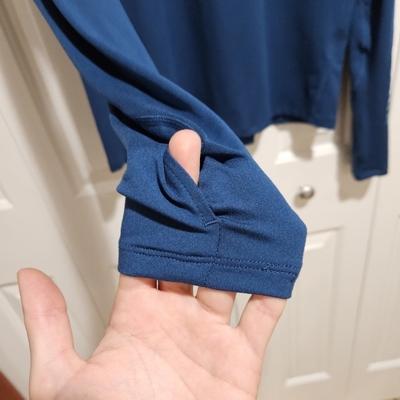 Nike Just Do It Longsleeve Blue Activewear Running Top Size Small - Picture 5 of 11